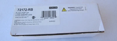 Delta 72172-RB Push Pop-Up Menos Desbordamiento en Bronce Veneciano Foto 1 de 4