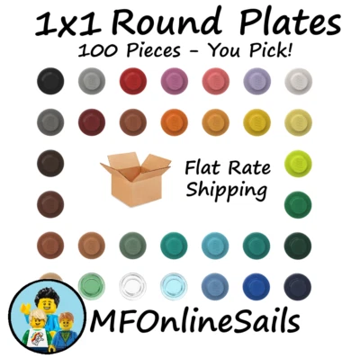 100 New Genuine LEGO 1x1 Small Round Plates Piece #4073 Black Gray White Art - Image 1 of 4