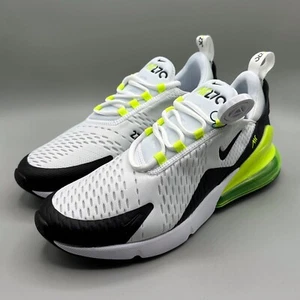 Nike Air Max 270 scarpe da ginnastica uomo bianche / volt / nere UK 9 US 10 - Foto 1 di 6
