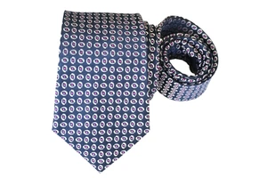 CHARLES TYRWHITT MEN'S TIE NAVY BLUE/GEOMETRIC WIDTH: 3.5/8" LENGTH: 59" - Imagen 1 de 3
