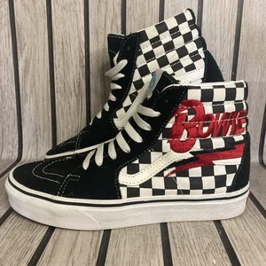 Retro Vans x David Bowie SK8-Hi checkerboard trainers U.K. Size 4.5 - Picture 1 of 14