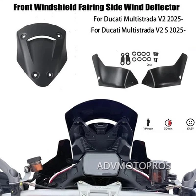 NEW 2025 Accessories Air Deflector Wind Screen Kits FOR DUCATI MULTISTRADA V2 S - Imagen 1 de 4