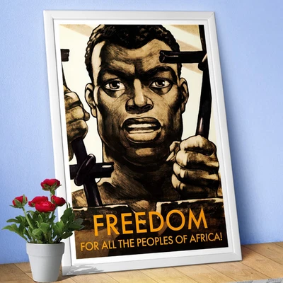 Freedom to All Peoples of Africa, USSR 1960 — Soviet poster. Civil rights 1960s - Image 1 of 4