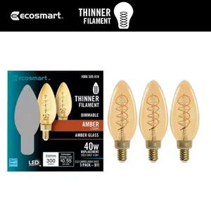 40-Watt Equivalent B11 Dimmable E12 Candelabra LED Buld *ONLY 2 BULBS* - Picture 1 of 3
