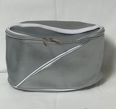 Lancome Cosmetic Makeup Train Case Travel Bag w/ Top Handle -Metallic Silver-New - Image 1 of 4