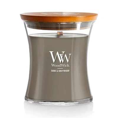 Sand & Driftwood Scented Medium Hourglass Candle, Crackles at it burns, Perfe... - Image 1 of 3