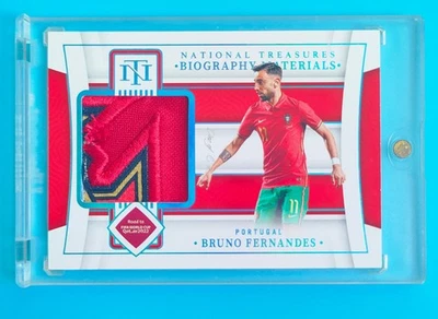 2022 National Treasures Бруно Фернандес материалы для биографии платиновая нашивка 1/1 - Изображение 1 из 2