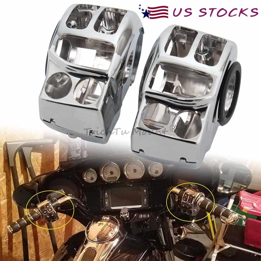 Chrome Switch Housing Cover Kit For Harley Touring 14-23 Aftermarket #71500185 - Image 1 of 4