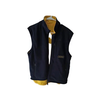 Chaleco polar reversible Polo Ralph Lauren Sport Polartec de colección amarillo/azul marino! M Foto 1 de 4