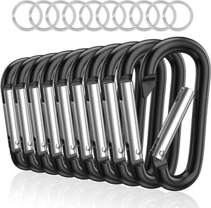 sprookber 3" Aluminum Carabiner D Ring, Caribeener Clips, Spring Snap Hook for K - Picture 1 of 2