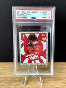 2024 Topps Uefa Euro ESPPTW Lamine Yamal Stickers PSA 10 - Imagen 1 de 4