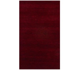 Maroon Red Solid Design Hand-Loomed 3X5 Gabbeh Wool Rug Oriental Carpet - Picture 1 of 13