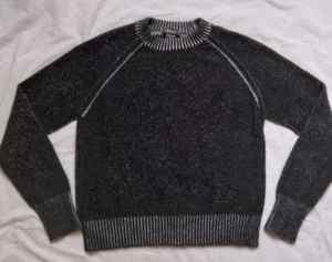 Pure Amici 100% Cashmere Sweater Black White Knit Womens Size Medium - Picture 1 of 8
