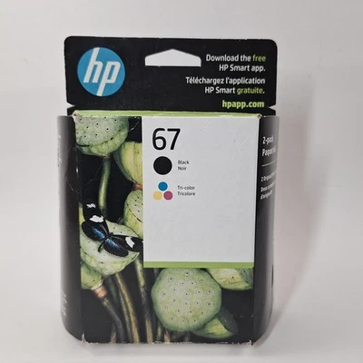 HP 67 2-pack Black/Tri-color Original Ink Cartridges, 3YP29AN#140 FREE SHIPPING - Image 1 of 4