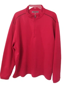PEBBLE BEACH PERFORMANCE Jacket Golf Pullover 1/4 Zip Red Mens XL - Picture 1 of 3