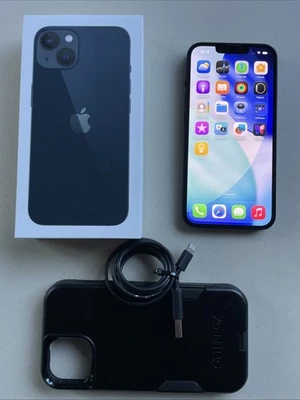 iPhone 13 128GB Unlocked Midnight A2633 Apple Boxed 12MP Drop+ Case 97% Battery - Image 1 of 4