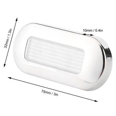 Blanc Chaud 12V DC LED Walkway Courtesy Light Oval Shape 3 Lamp Beads IP67 - Image 1 of 4