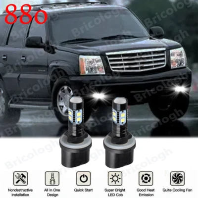 Para Cadillac Escalade 1999-2006 - 2x 880 LED Bombillas antiniebla 6000K Blanco Foto 1 de 4