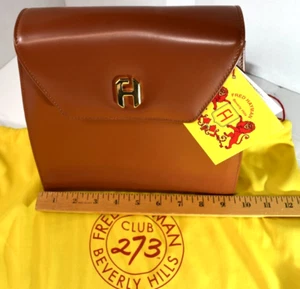 Fred Hayman Purse Bag Vintage Brown Leather Coss Body w Strap * OBO * - Picture 1 of 15