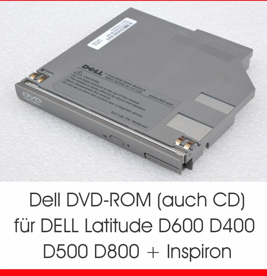 Dvd-Rom Cdrom Dell Latitude D600 D400 D500 D610 D800 D810 8500 P/N 5W299-A01 D7 - Image 1 of 1