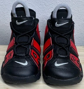 kids Nike Air More Uptempo Sneaker Us Size 6C Black/Red New without Tag - Picture 1 of 20