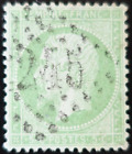 Signé Calves - Napoléon N°35 Vert Sur Bleu Oblitéré Losange Gc 245 Autrey