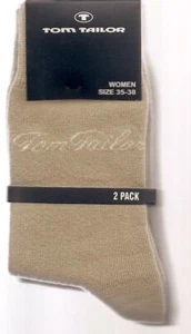 BAUMWOLLMIX   2 Paar weiche Socken, sand, 35-38  *TOM TAILOR* - Bild 1 von 1