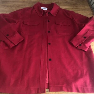 Avenue Size 18/20 Red Jacket Top 100% Wool Button Front Rayon Lined - Picture 1 of 11