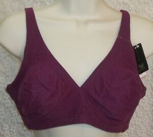 Wacoal 42D How Perfect Full Figure Wire Free Bra 852389 Plum seamless soft cup