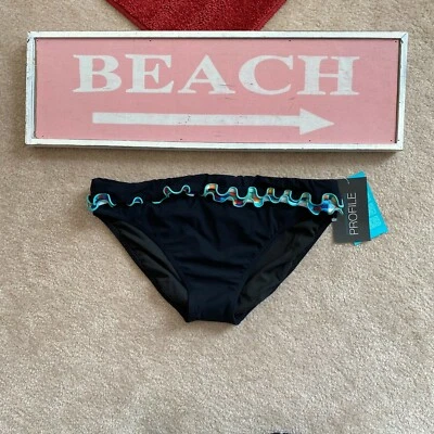 Parte inferior de bikini Profile By Gottex hipster con bandas para mujer 10 nadar playa OT Foto 1 de 4