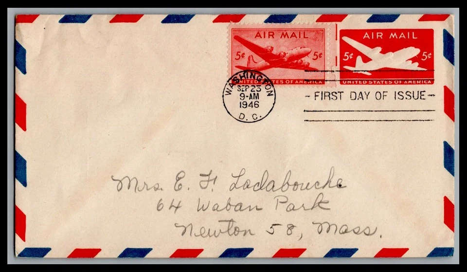 US FDC # UC14 5c Skymaster none h  1946, 9p1144 - Image 1 of 1