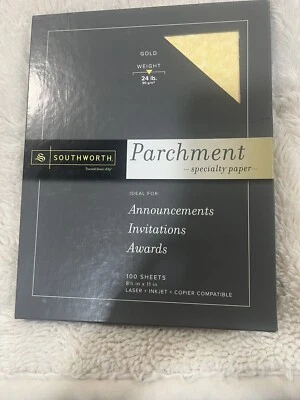 Papel especial Southworth pergamino dorado 24 lb 8 1/2 x 11 100 hojas P994CK Foto 1 de 4