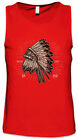 Indian Chief Hat Men Tank Top Feathers Native American Axe Tomahawk Headman