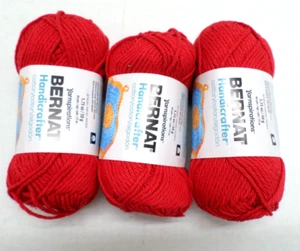 Bernat Handicrafter Yarn Lot of (3) 1.75 Ounce Skeins Red - Picture 1 of 4