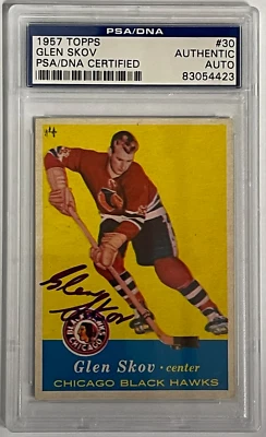 Glen Skov Autographed 1957-58 Topps Card #30 (PSA) - Image 1 of 2
