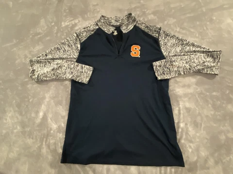 Syracuse University Sweatshirt/Jacket Women 2XL Blue Long Sleeve Zip Orange NCAA Cover