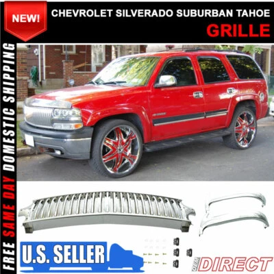 Se adapta a 99-02 Silverado 00-06 Suburban Tahoe parrilla estilo vertical - cromo Foto 1 de 4