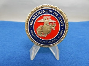DEPARTMENT OF THE NAVY ~ THE UNITED STATES MARINE CORPS 1.50" CHALLENGE COIN - Picture 1 of 6