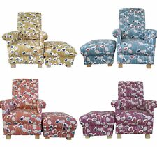 Adult Armchair & Footstool Prestigious Clara Floral Fabric Chair Pouffe Accent