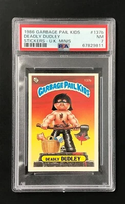 PSA 7 U.K Garbage Pail Kids Minis 1986 Series 3 Deadly Dudley #137b (POP OF 1!) - Image 1 of 3
