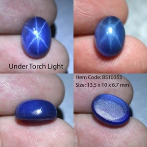 10.85 Ct 13.5x10 MM Blue Star Sapphire 6 Rays Lab Created Corundum VDO BS10353 - Picture 1 of 6