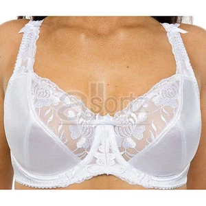 Ladies Gemm White Bra Full Cup Underwired Reg & Plus Size Women Firm Hold New UK - Picture 1 of 9