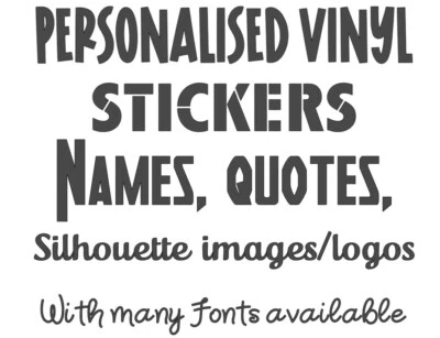 Personalised Stickers Custom Design Your Own Quote Wall Decal / Silhouette Logo - Image 1 of 3