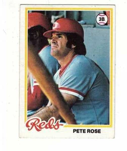 1978 Topps Pete Rose 3B Cincinnati Reds Baseball Card No 20 MLB Crooked Cut - Picture 1 of 2