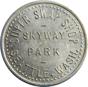 Ficha de $1,00 Seattle WA 1890s Skyway Park Super Swap Shop (04297) R-6 - Imagen 1 de 3
