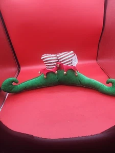 Christmas Elf Boots Jingle Bell Feet Christmas Door Stopper Shelf Bean Bag 21" - Picture 1 of 4