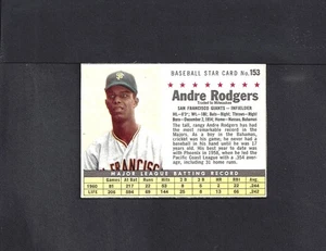 1961 POST #153 ANDRE RODGERS-3--BOX CUT--GIANTS--NO CREASES--EX/MT/NR/MT++ - Picture 1 of 2
