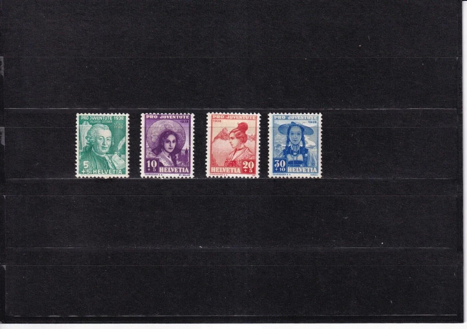 SA33h Switzerland 1938 Pro Juventute - Salomon Gessner - Costumes hinged stamps - Image 1 of 1