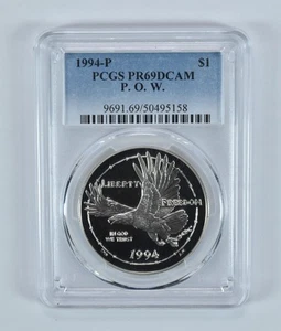 1994-P POW Museum Commemorative Dollar PR69 DCAM PCGS Blue Label *7996 - Picture 1 of 5