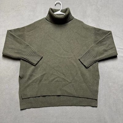 Suéter Polo Ralph Lauren Mujer L Verde Lana Cachemira Cuello Alto Hilo Italiano Foto 1 de 4